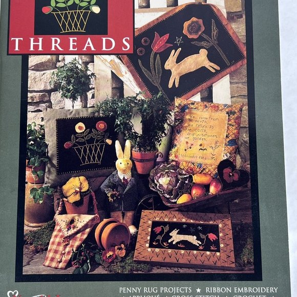 Need’l Love Meadow Threads Pattern Book Quilt Rug Folk Art Penny Rug Projects - Picture 2 of 10